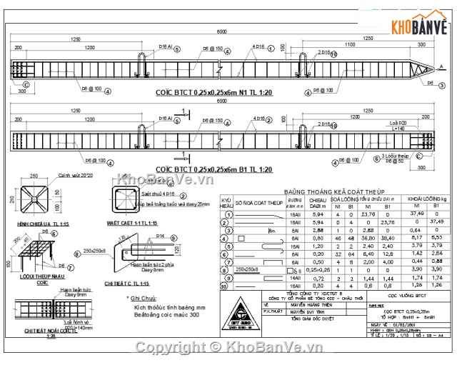 thiết kế cọc,Bản vẽ cọc,bản vẽ cọc bê tông cốt thép,cọc bê tông cốt thép D200,cọc bê tông cốt thép D500