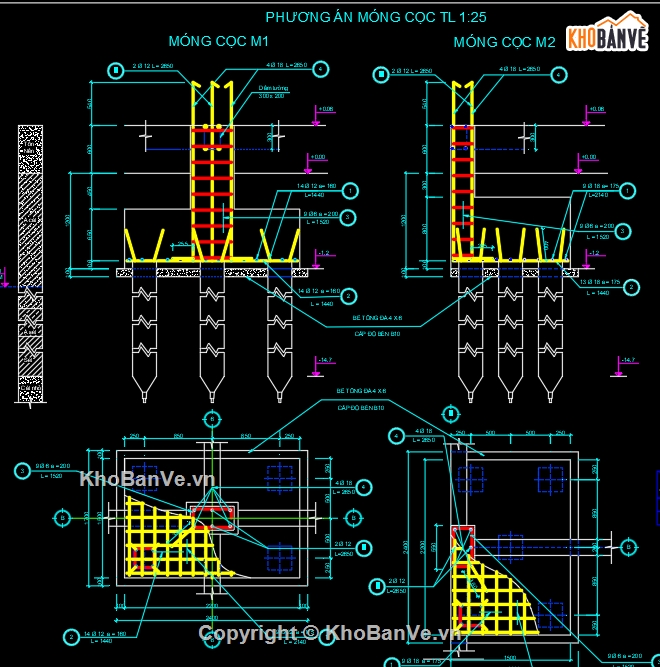 đồ án xây dựng,cad nền móng,File cad,nền,móng