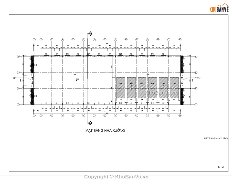 xưởng sản xuất,bản vẽ nhà xưởng,bản vẽ  cad nhà xưởng 90x30m,thiết kế nhà xưởng