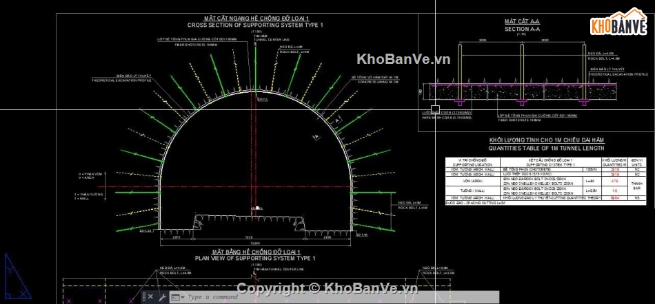 Cổ Mã,hầm cổ mã,bản vẽ hầm cổ mã