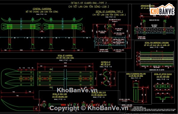 Hộ lan tôn sóng,an toàn giao thông,bản vẽ hộ lan giao thông,cad hộ lan