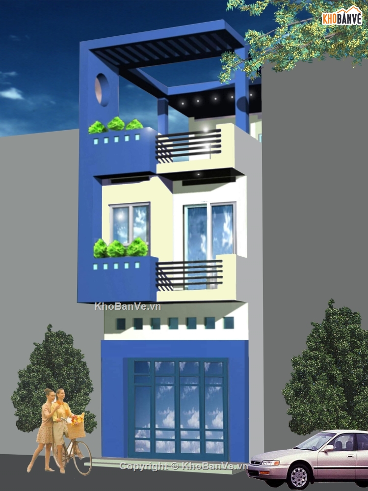 Bản vẽ nhà phố 3 tầng,nhà phố 3 tầng 4.5x13.8m,mẫu nhà phố 3 tầng,thiết kế nhà phố 3 tầng,file cad nhà phố 3 tầng