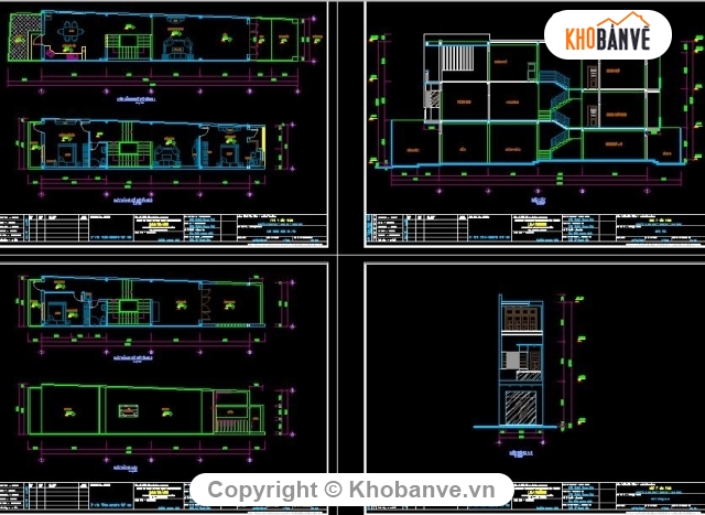 Bản vẽ nhà phố,nhà phố 3 tầng,Nhà phố 5x19m,Nhà phố móng đơn