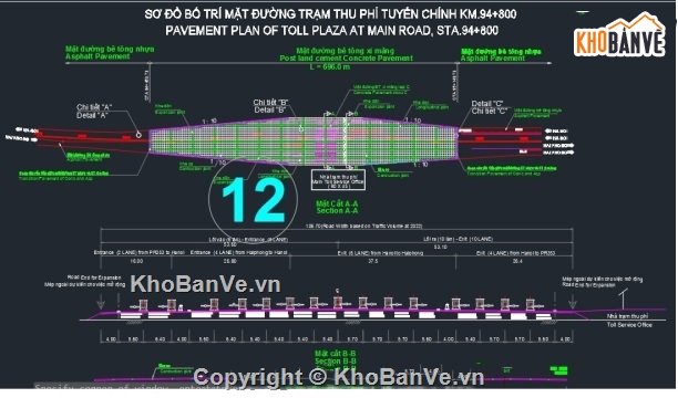 Bản vẽ trạm thu phí,bản vẽ trạm long môn,trạm thu phí đường cao tốc