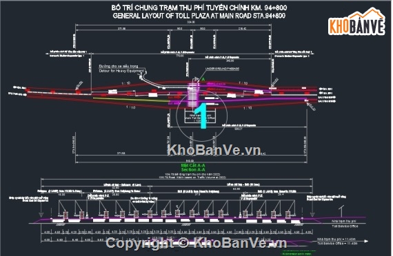 Bản vẽ trạm thu phí,bản vẽ trạm long môn,trạm thu phí đường cao tốc