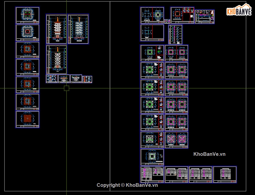 hồ sơ bản vẽ tháp,file thiết kế tháp chùa,bản vẽ tháp chùa,file cad tháp chùa,Bản vẽ autocad tháp chùa