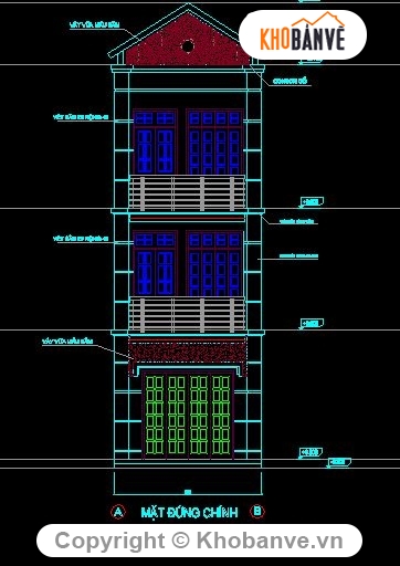 kiến trúc 5 tầng,Kích thước 4x18m,mẫu nhà 5 tầng,mẫu nhà có tầng hầm,bản vẽ nhà 5 tầng