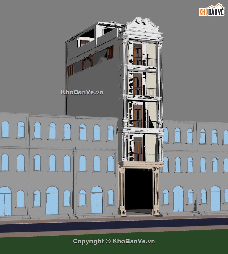 nhà lô 5 tầng,nhà 5 tầng,nhà lô 5x15m