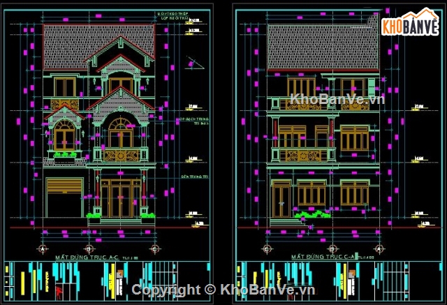 kiến trúc 3 tầng,nhà 3 tầng 8.2x19.5m,nhà phố 3 tầng,bản vẽ nhà phố 3 tầng