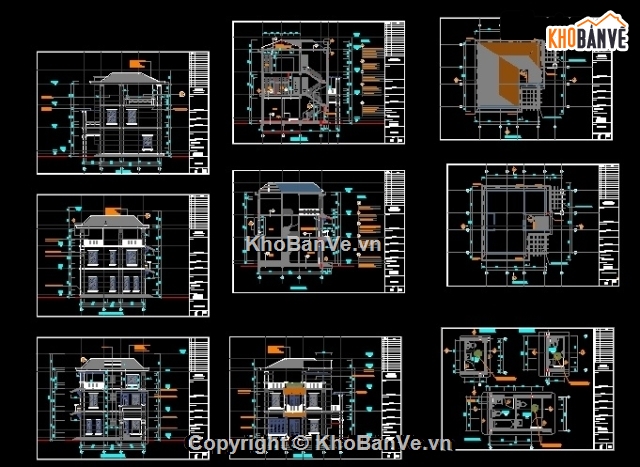 bản vẽ biệt thự 3 tầng 10x10m,bản vẽ biệt thự 10x10m,bản vẽ biệt thự 3 tầng,thiết kế biệt thự 3 tầng