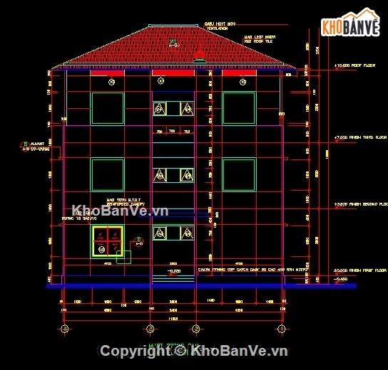 Biệt thự đa hợp 11.6x11.6m,Bản vẽ kiến trúc biệt thự,kiến Trúc biệt thự,bản vẽ biệt thự đa hợp