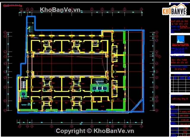 thiết kế khách sạn,Khách sạn dân chủ,full bản vẽ khách sạn,kiến trúc khách sạn,bản vẽ khách sạn