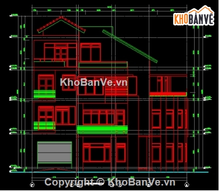 kiến trúc 4 tầng,bản vẽ nhà 4 tầng,thiết kế nhà 4 tầng,mẫu nhà 4 tầng