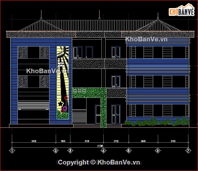 bản vẽ trường học,bản vẽ thiết kế trường mầm non,thiết kế trường mầm non 1-5