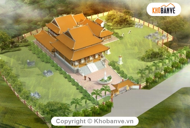 Nhà chính điện,file cad thiết kế chùa,bản vẽ chùa,bản vẽ nhà chính điện 15.8x17m