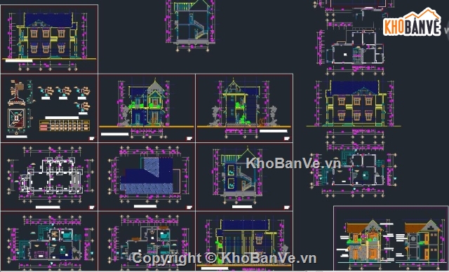 biệt thự 2 tầng,biệt thự 2 tầng 7.9x15.8m,biệt thự 2 tầng 9.5x13.7m,cad biệt thự 2 tầng