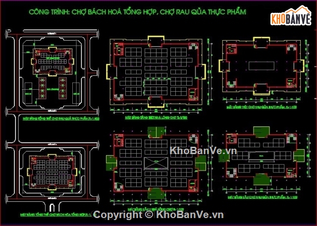 Bản vẽ chợ bách hóa,thiết kế chợ bách hóa,mẫu chợ bách hóa,file cad chợ bách tổng hợp