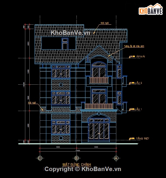 mẫu biệt thự,bản vẽ biệt thự,file cad biệt thự 3 tầng,thiết kế biệt thự 3 tầng