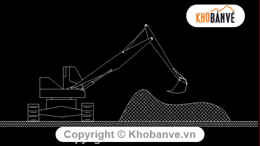 Bản vẽ cad máy xây dựng,Bản vẽ autocad,Bản vẽ máy đào,File cad máy móc