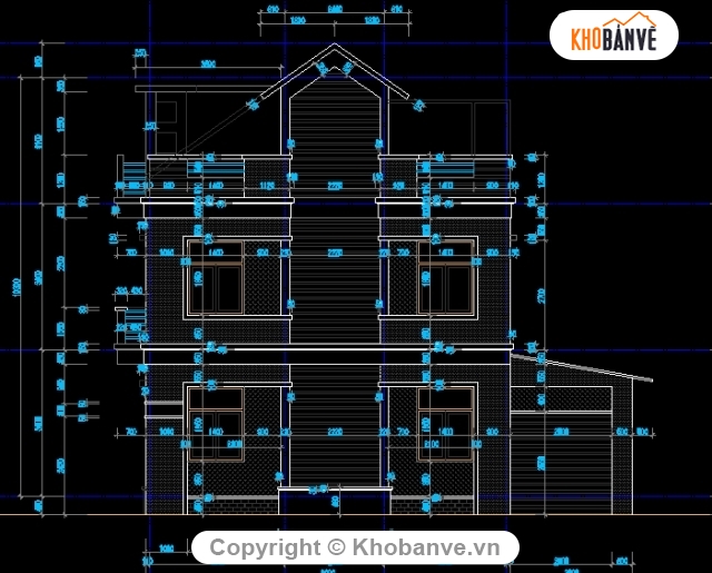 Thiết kế nhà dân 2 tầng + 1 tum diện tích 7x9m,Nhà 2 tầng + 1 tum,Nhà diện tích 7x9m