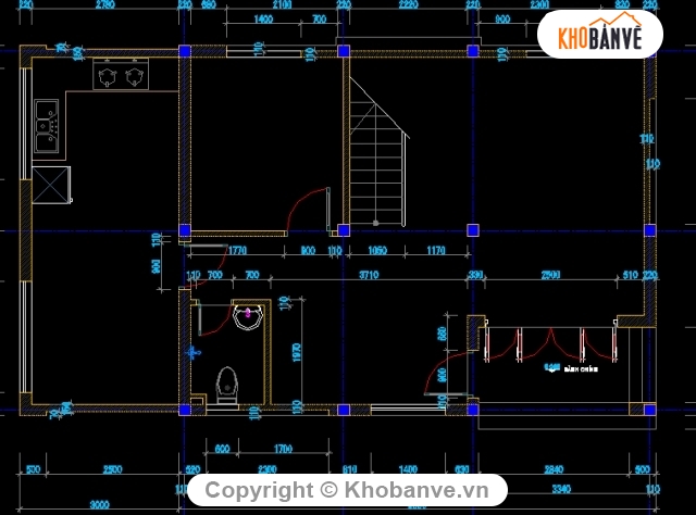 Thiết kế nhà dân 2 tầng + 1 tum diện tích 7x9m,Nhà 2 tầng + 1 tum,Nhà diện tích 7x9m