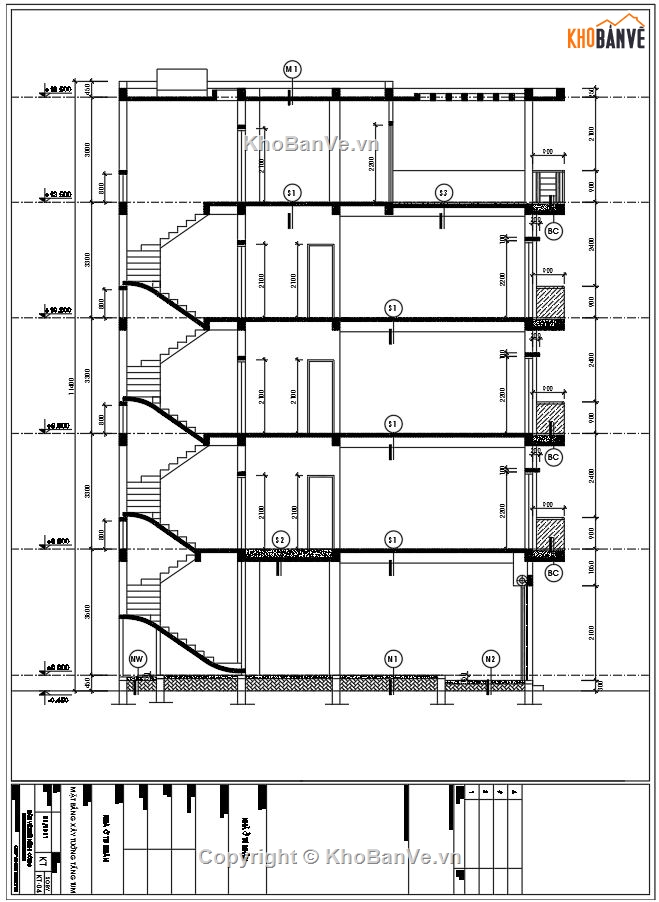 kiến trúc 5 tầng,Nhà ống 5 tầng,file cad nhà ống 5 tầng,hồ sơ thiết kế nhà ống 5 tầng
