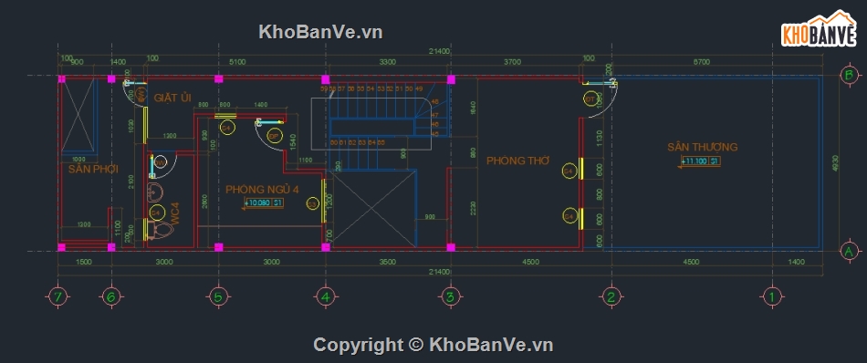 Nhà phố 3 tầng,CAD Nhà phố 3 tầng,Nhà phố 3 tầng CAD