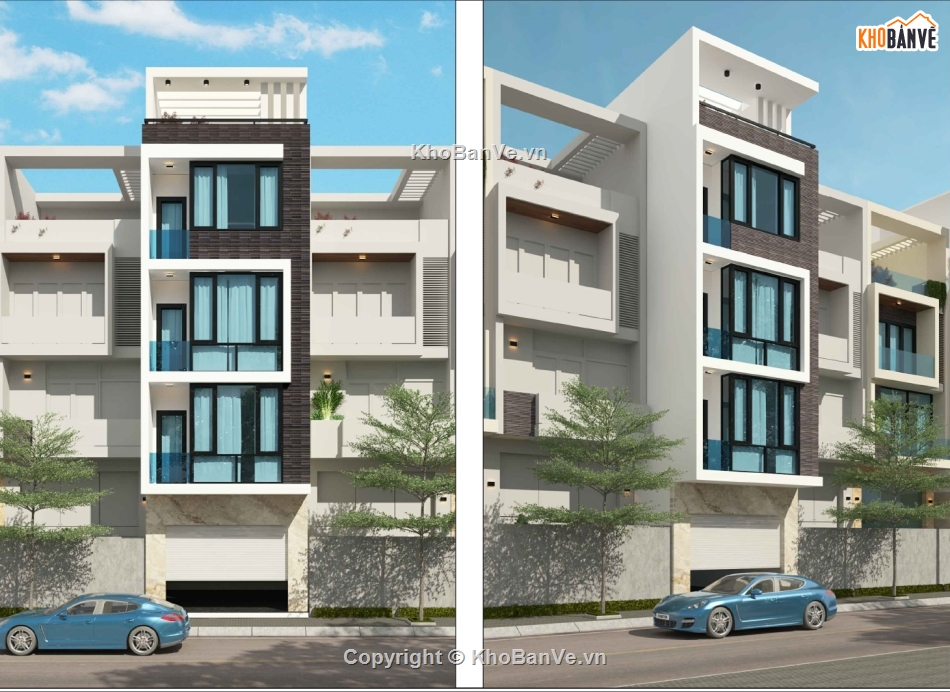 nhà phố 4 tầng,bản vẽ nhà phố 4 tầng,cad nhà phố 4 tầng,mặt bằng 5x18m,kết cấu nhà 4 tầng