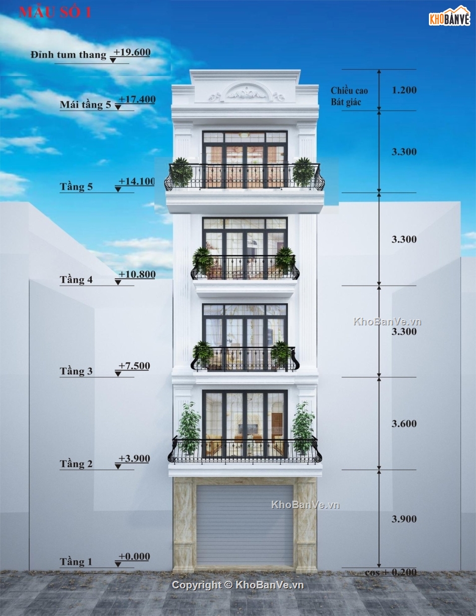 kiến trúc nhà phố 5 tầng,autocad nhà phố 5 tầng,bản vẽ nhà phố 5 tầng,mẫu nhà phố hiện đại