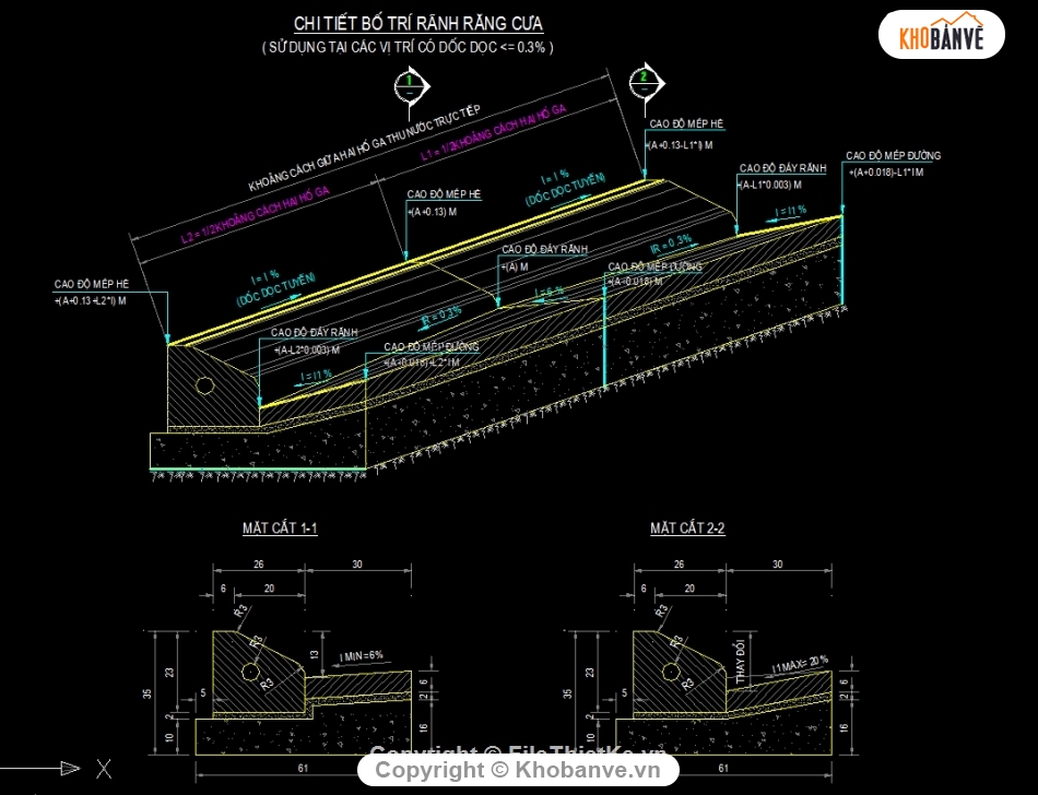 file cad rãnh răng cưa,autocad rãnh đan răng cưa,File cad rãnh đan đường dốc 0%,autocad rãnh đan đường dốc <0.3%