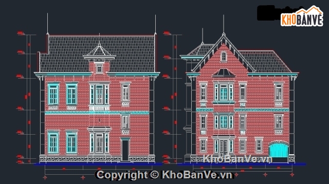 kiến trúc 3 tầng,biệt thự 13.3x14.8m,biệt thự phong cách châu âu,thiết kế biệt thự 3 tầng