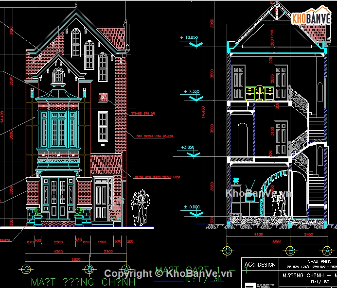 Biệt thự 3 tầng,Biệt thự 6.5x16m,full biệt thự,Bản vẽ biệt thự,bản vẽ biệt thự 3 tầng