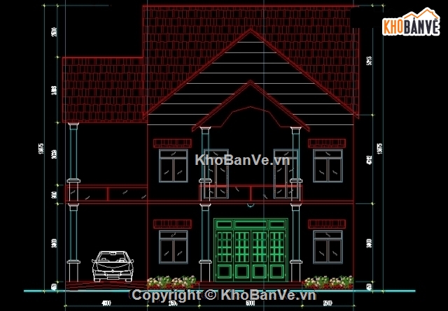 biệt thự 2 tầng,mẫu nhà biệt thự 2 tầng,bản vẽ biệt thự 2 tầng,thiết kế biệt thự 2 tầng