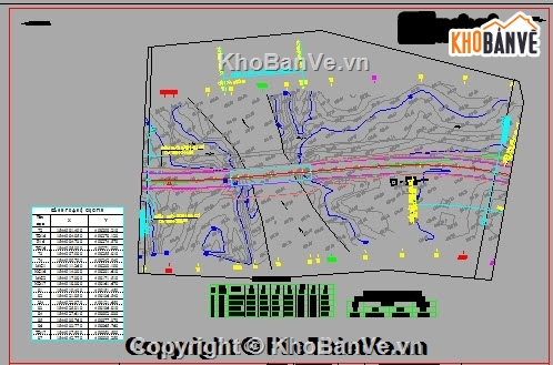 đường trắc dọc,thiết kế bình đồ trắc dọc,bản vẽ thiết kế bình đồ dọc đường cấp III,cad đường trắc dọc