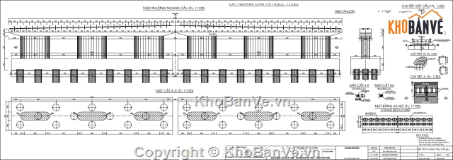 cầu dầm,bản vẽ cầu dầm bản,bản vẽ cầu dầm bản 24m,cầu dầm bản 3 nhịp 24m