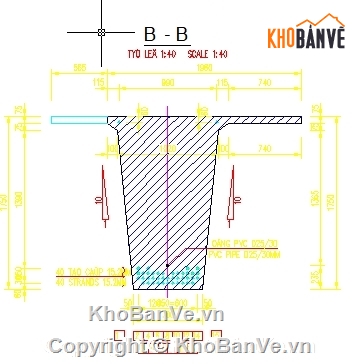 dầm super T,bản vẽ dầm super,full bản ve dầm,bản vẽ cad dầm super-T,super t 38.2m