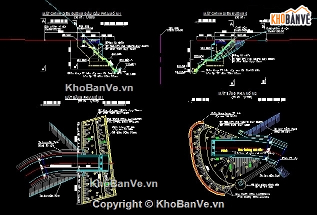 Bản vẽ cầu dầm T,cầu dầm T 1 nhịp L=15m,Bản vẽ dầm T 1 nhịp,bản vẽ cầu dầm T 1 nhịp L=15m khổ cầu 5m