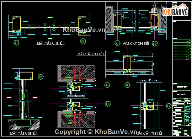 File cad thiết kế cấu tạo cửa kính và cửa số khung nhôm cửa thăm thép