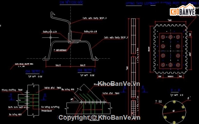 cọc ván,trụ cầu,thi công cọc,bản vẽ cấu tạo vòng vây,thiết kế cọc ván thép