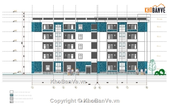 bản vẽ chung cư,kiến trúc 5 tầng,bản vẽ chung cư 5 tầng,mẫu chung cư 5 tầng