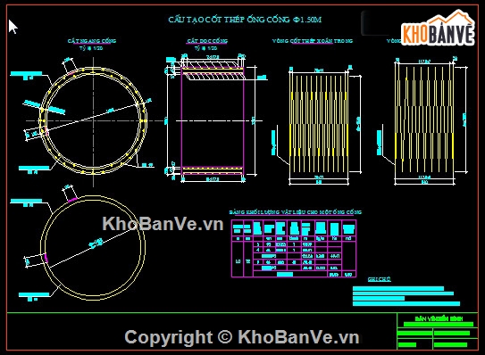 Bản vẽ chi tiết ống tròn,cống tròn,file cad cống tròn,cống theo định hình 69-37x