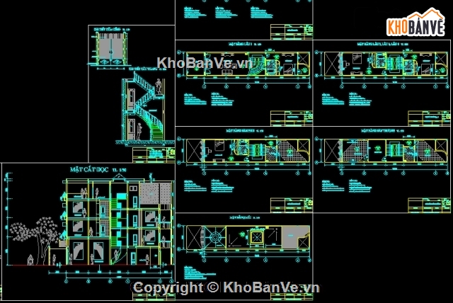 Bản vẽ nhà phố 4 tầng,Kiến trúc nhà phố kt 4X18m lệch tầng,nhà lệch 4 tầng,nhà 4 tầng