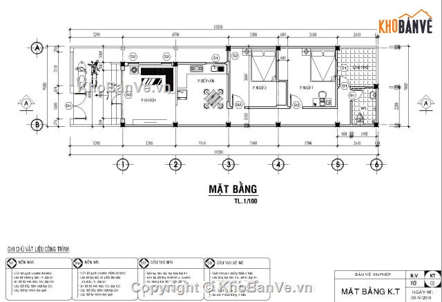 File thiết kế,nhà cấp 4,kiến trúc nhà cấp 4,thiết kế nhà cấp 4,nhà cấp 4 5x19.2m