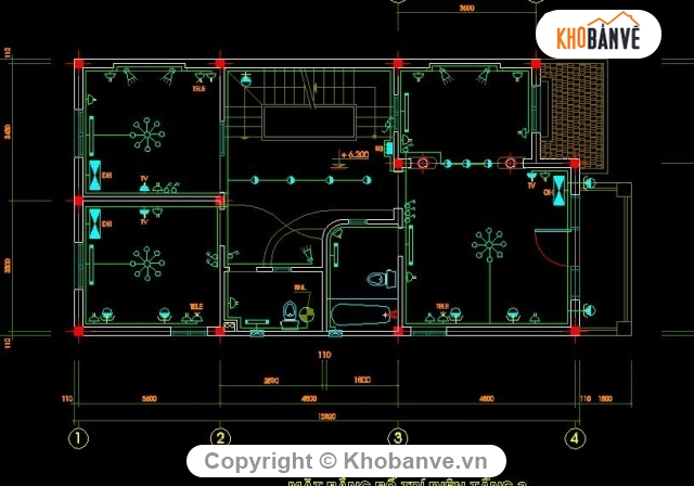 Nhà phố kích thước 7x17m,nhà phố 3 tầng rưỡi,nhà dạng biệt thự,bản vẽ nhà dân