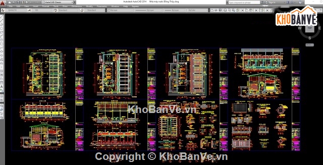 bản vẽ điện nước,nhà máy bơm nước đồng thủy,bản vẽ nhà máy nước,cad nhà máy nước