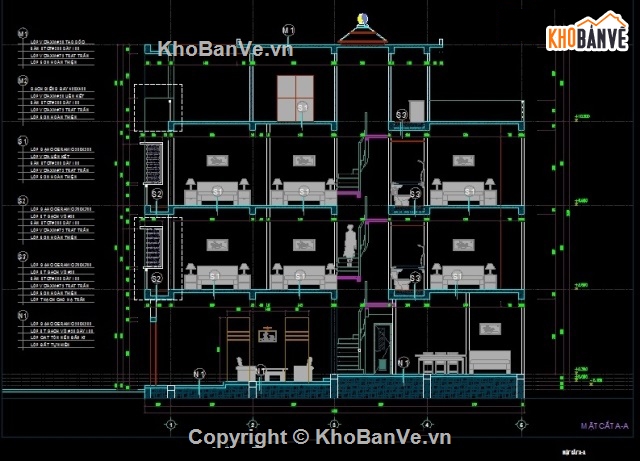 bản vẽ autocad nhà phố,bản vẽ cad nhà phố,nhà phố 4 tầng,cad nhà phố 4 tầng 4x14.9m,bản vẽ nhà phố 4 tầng