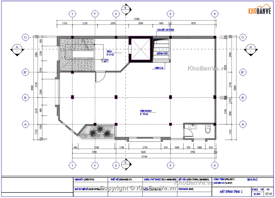 Thiết kế căn góc 5 tầng,bản vẽ căn góc 5 tầng,Căn góc 2 mặt tiền,Bản thiết kế căn góc 2 mặt tiền,Nhà ống 2 mặt tiền