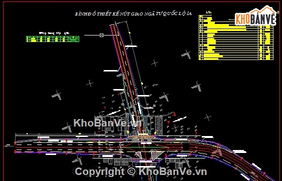 Bản vẽ nút giao,thiết kế nút giao thông,thiết kế hạng mục giao thông,cad nút giao đường quốc lộ