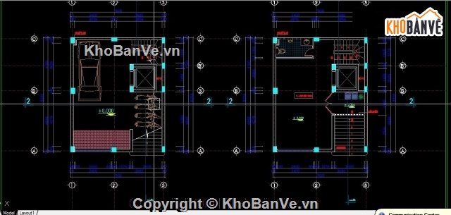 nhà văn phòng 7.6x9.25m 6 tầng,bản vẽ văn phòng 6 tầng,thiết kế văn phòng 6 tầng 7.6x9.25m