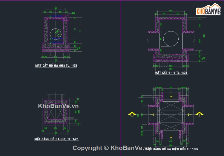 bản vẽ hố ga,Bản vẽ autocad,Bản vẽ chi tiết các loại hố ga,hố ga thu nước,cad hố ga